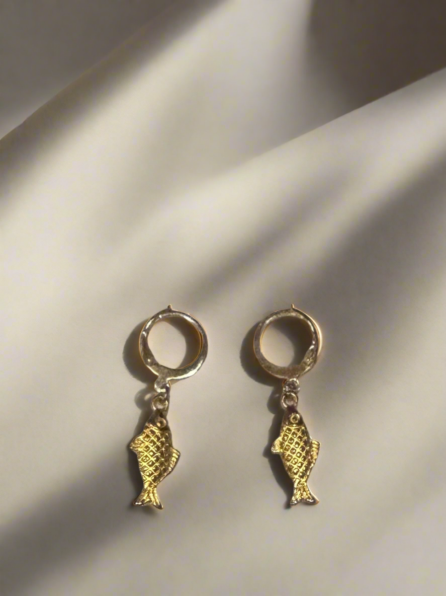 Gold fish earrings