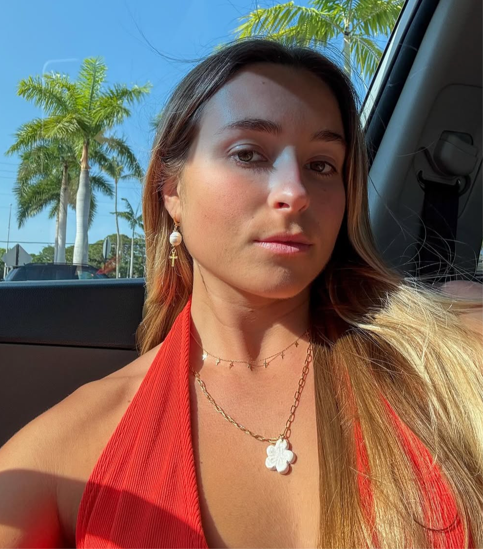 Pearl cross earrings