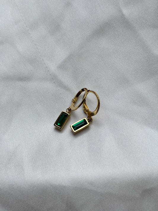 Emerald hoops