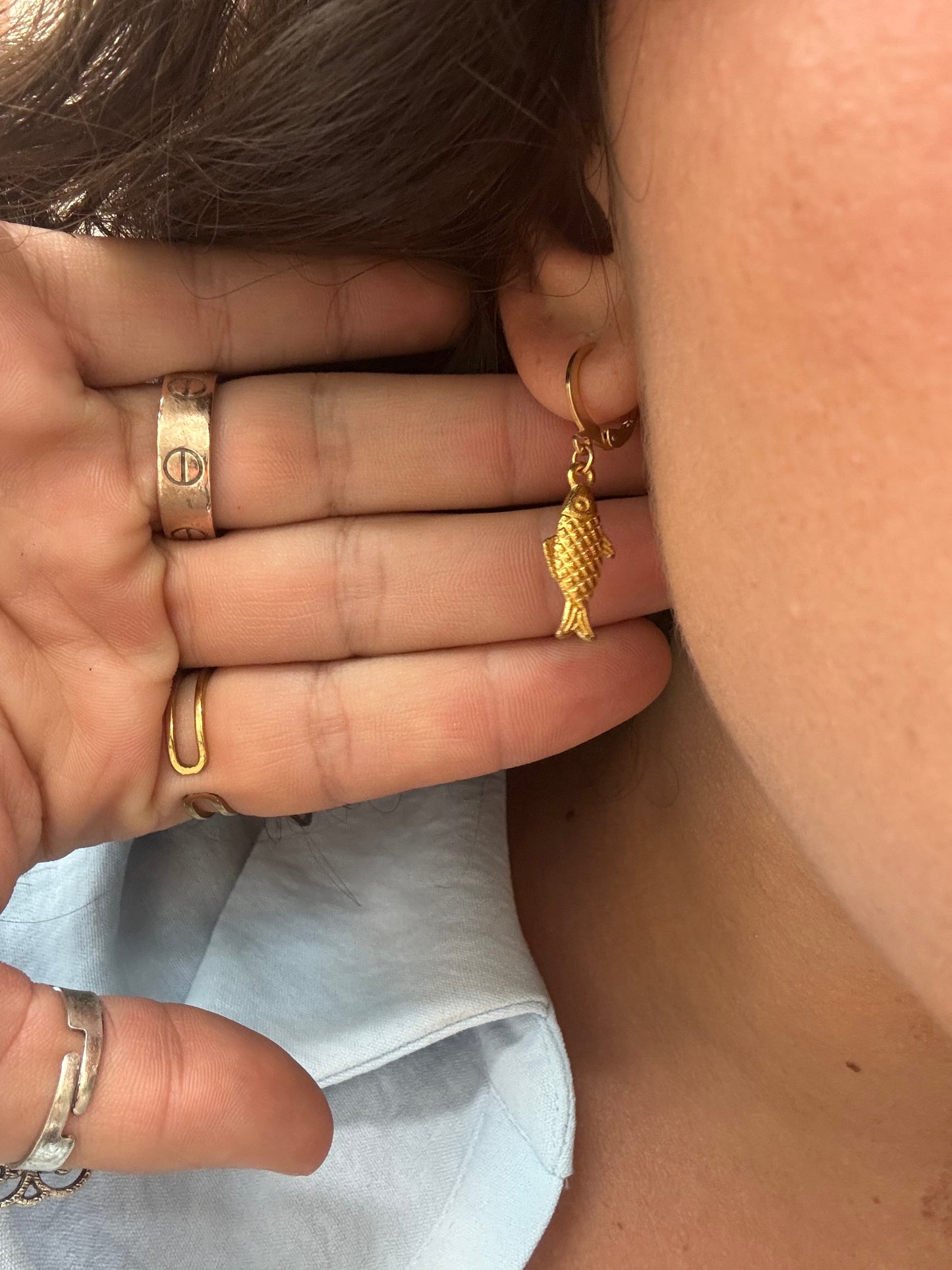 Gold fish earrings