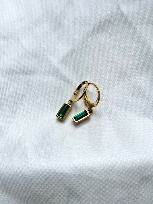 Emerald hoops