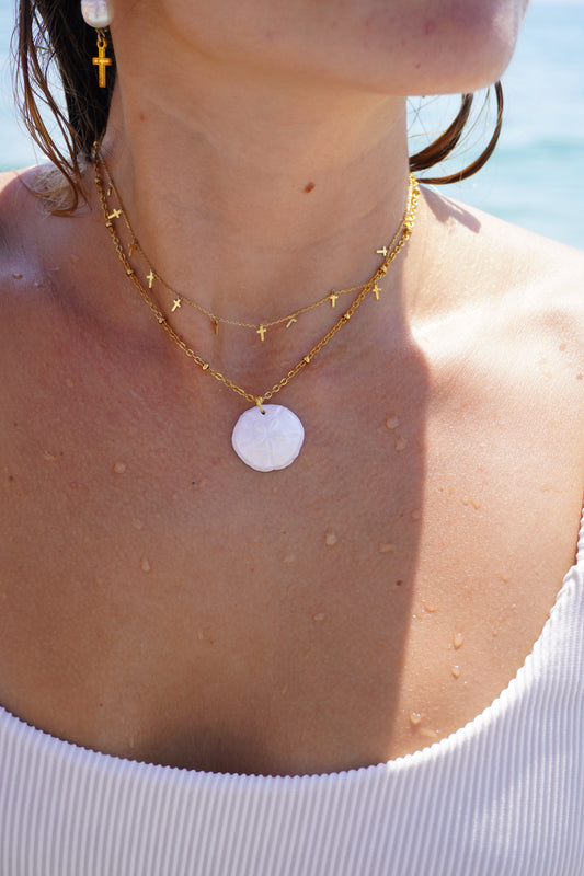 Pearlescent Sanddollar Necklace