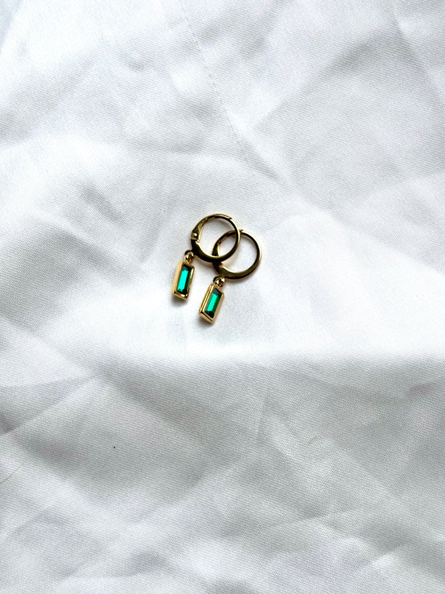 Emerald hoops